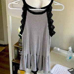 White and black striped tank top
